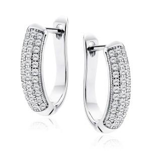 Cercei argint cu pietre si tortita DiAmanti Z0972DER_W-DIA (Argint 925‰ 2,6 g.)